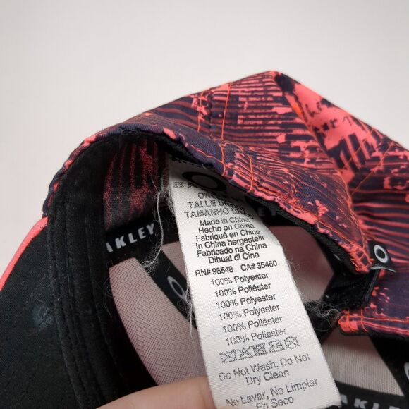 Oakley Slideback Hat Pink One Size Adjustable Vented Holes 6 Panel Polyester - Picture 8 of 9